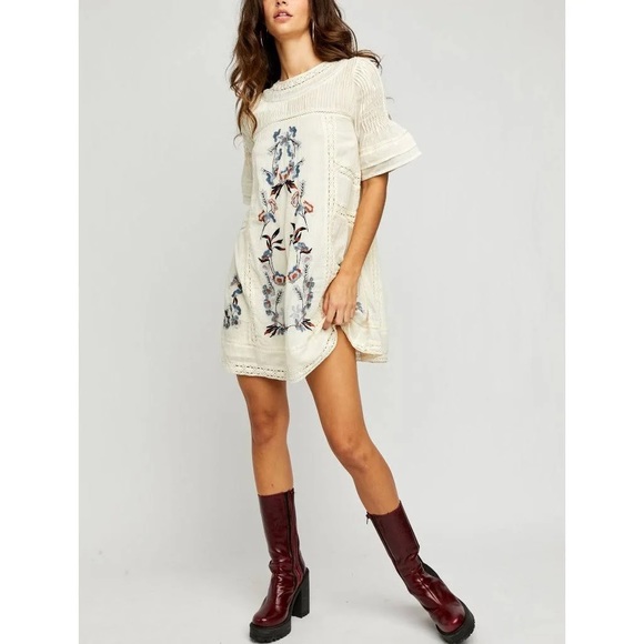 Free People Perfectly Victorian Floral Embroidered Mini Dress - Picture 2 of 11